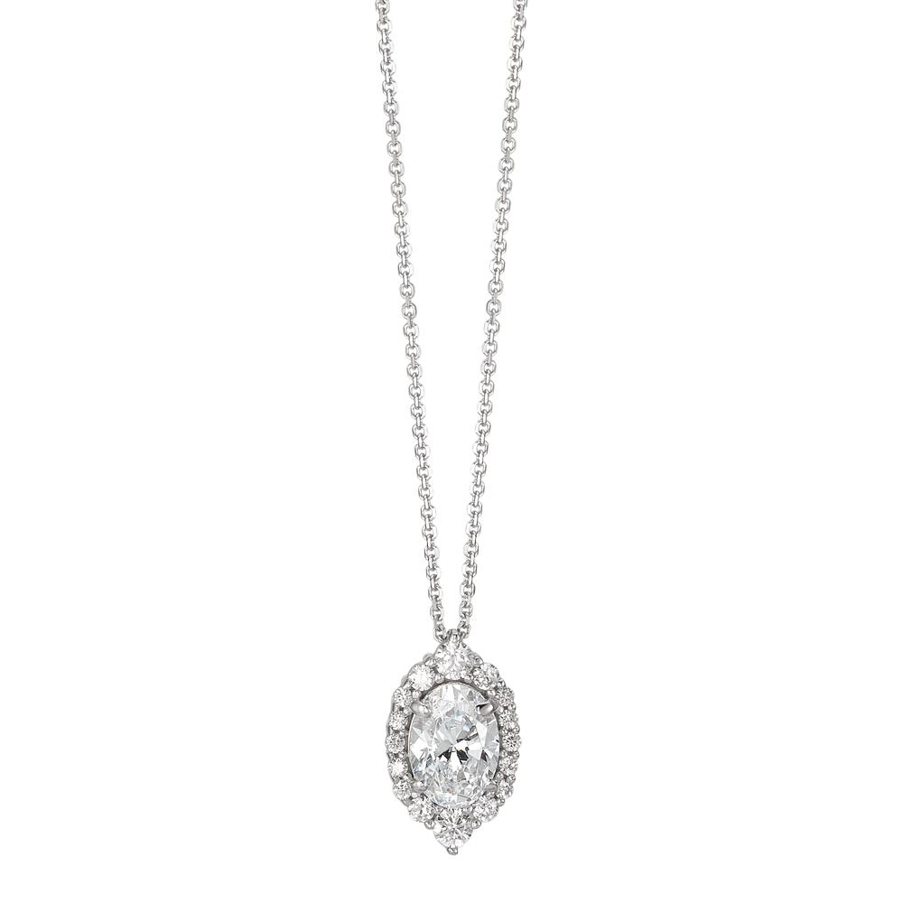 Collier Or blanc 18K Zircone 42 cm-590630