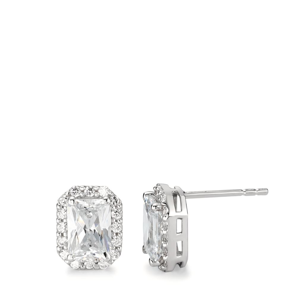 Clous d'oreilles Or blanc 18K Zircone-590632