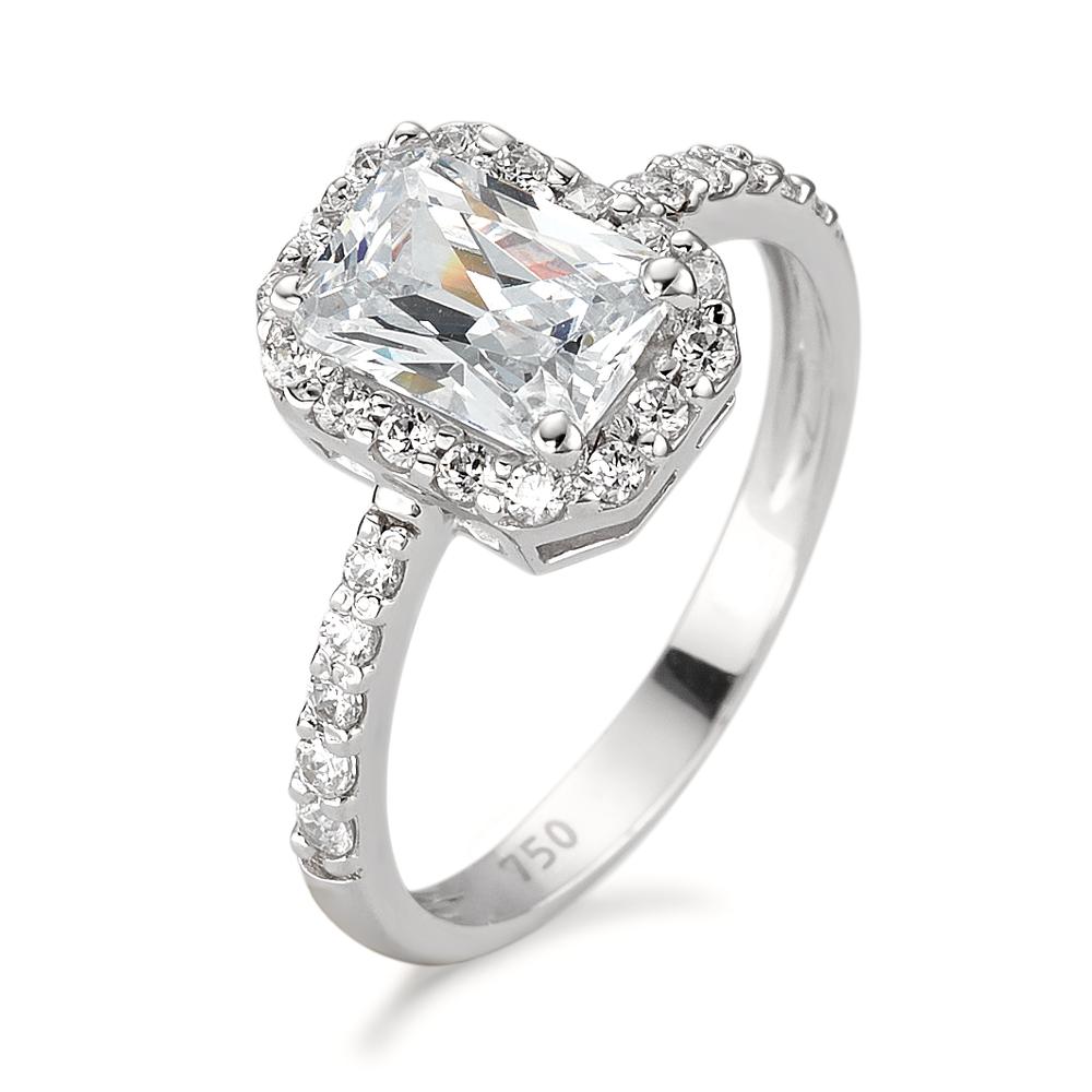 Bague Or blanc 18K Zircone-590635