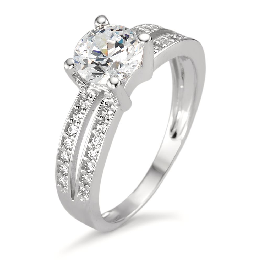Bague Or blanc 18K Zircone-590643