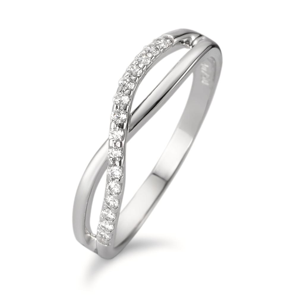 Bague Or blanc 18K Zircone 15 Pierres-590655