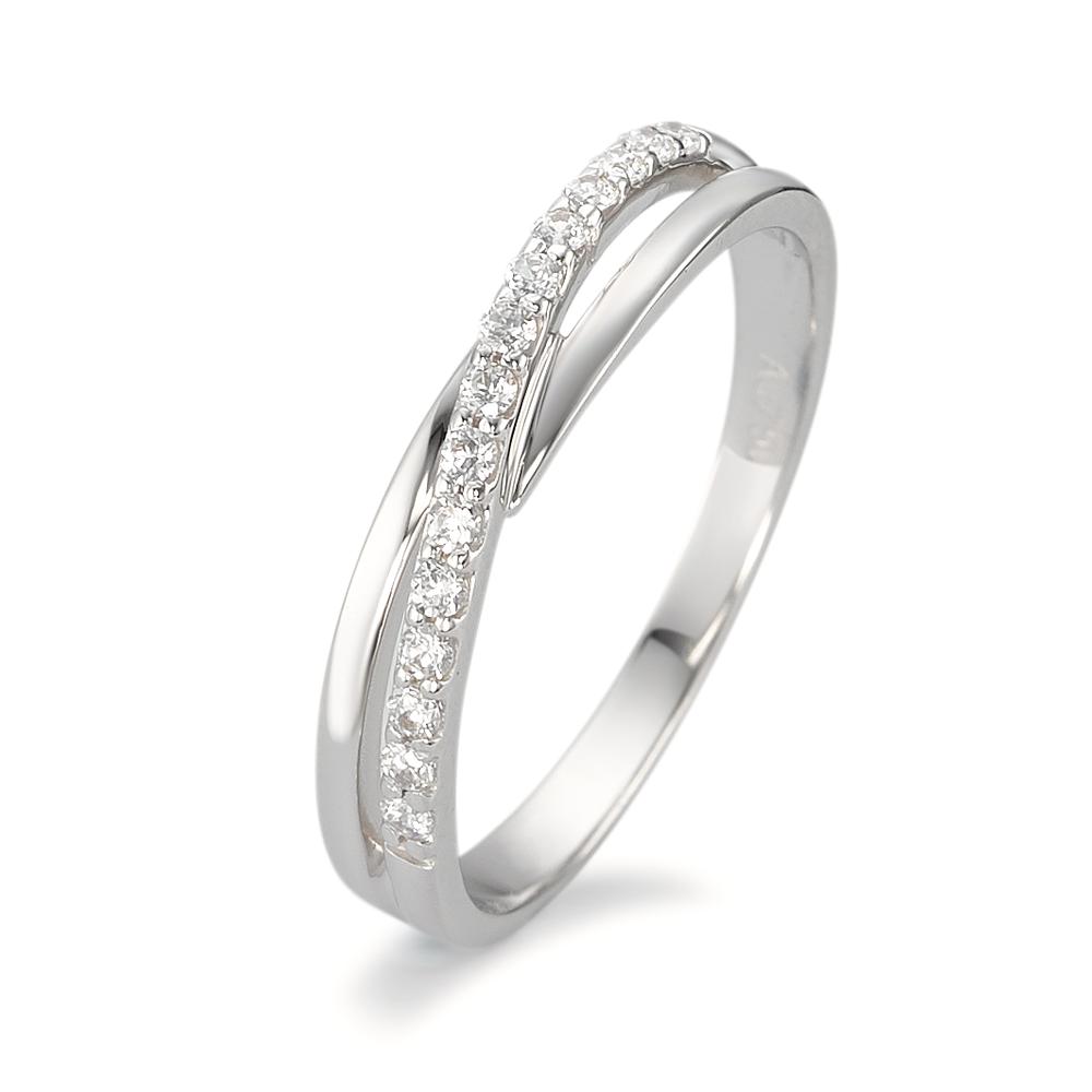 Bague Or blanc 18K Zircone 15 Pierres-590656