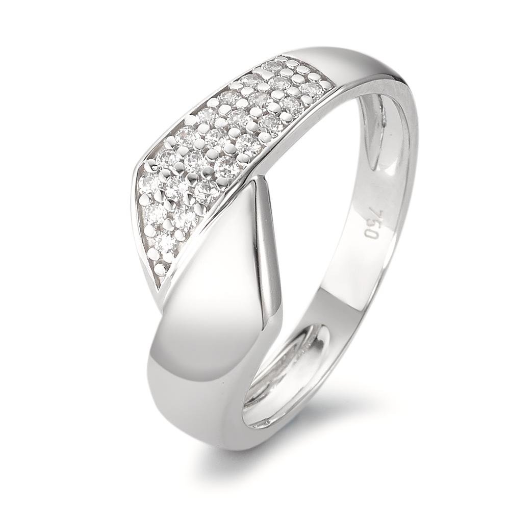 Bague Or blanc 18K Zircone 22 Pierres-590657