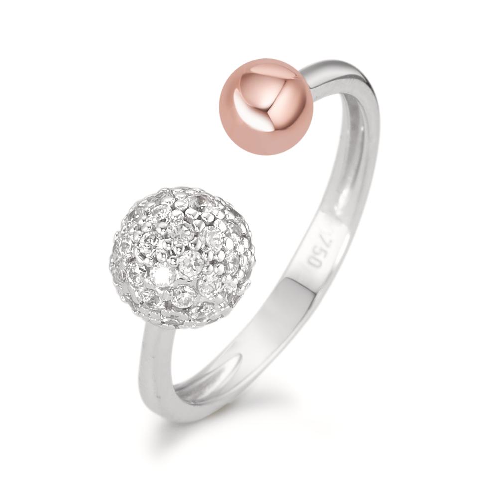 Bague Or blanc 18K, Or rouge 18K Zircone-590668