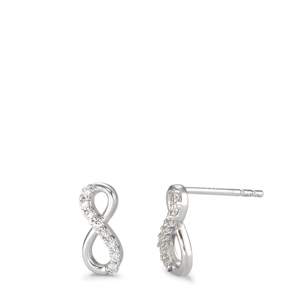 Ohrstecker 750/18 K Weissgold Zirkonia 16 Steine Infinity-590697