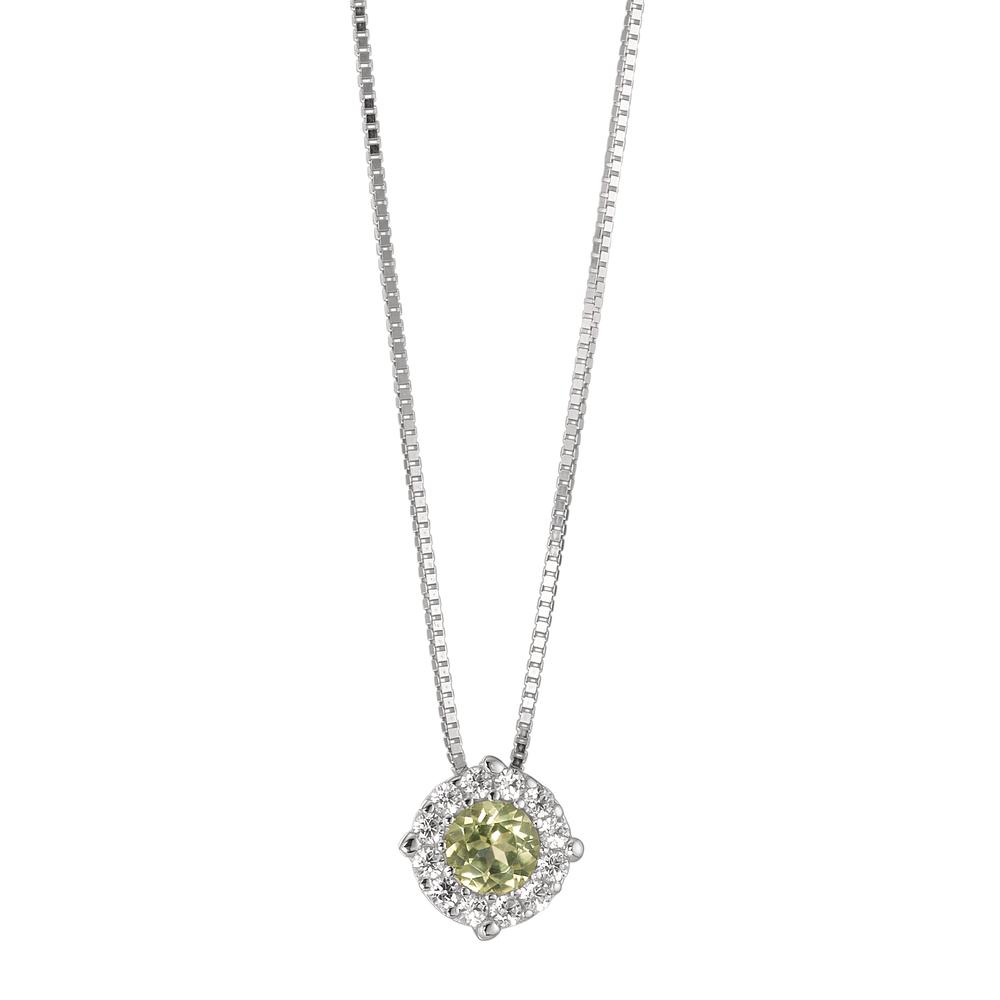 Collier Or blanc 9K Péridot 42 cm-590757