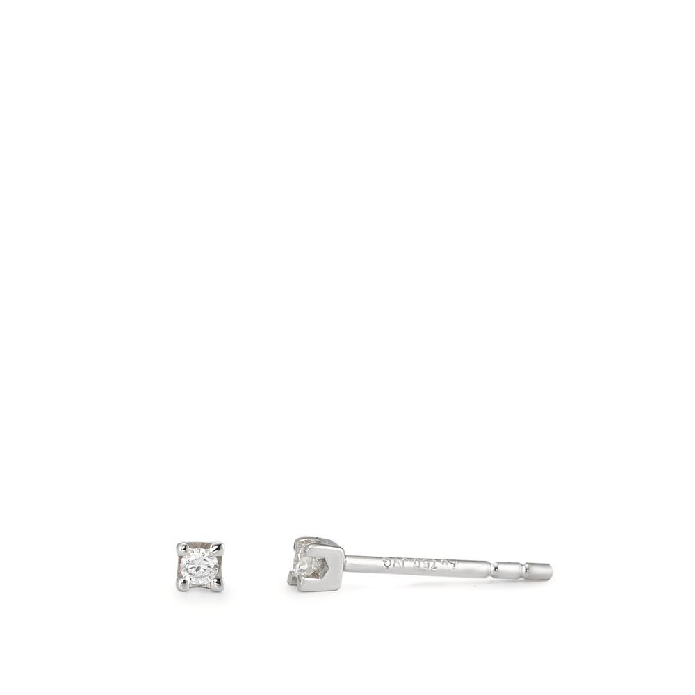 Clous d'oreilles Or blanc 18K Diamant 0.04 ct, 2 Pierres, w-si Ø2.2 mm-590764
