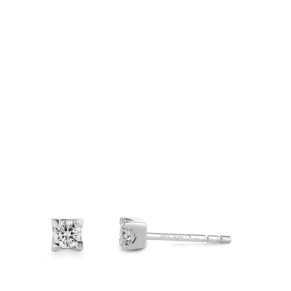 Clous d'oreilles Or blanc 18K Diamant 0.18 ct, 2 Pierres, w-si Ø3.3 mm-590771