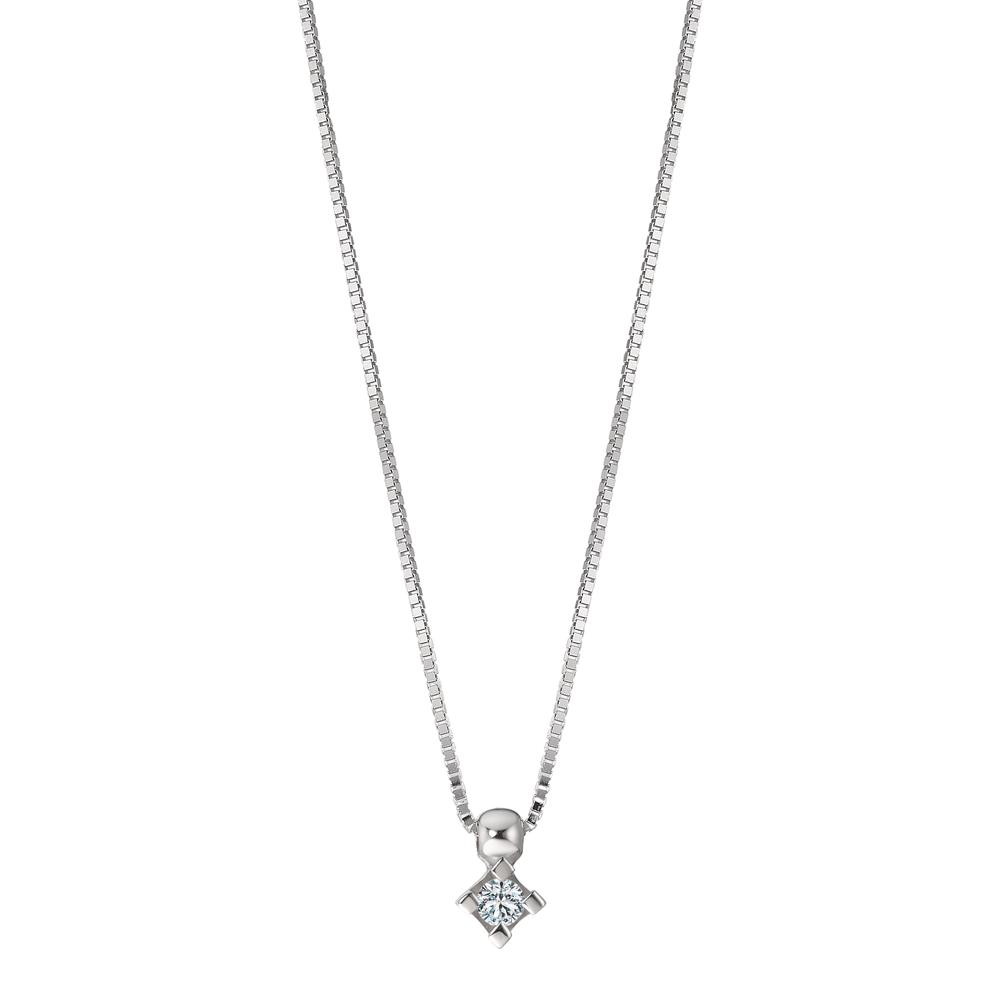 Collier Or blanc 18K Diamant 0.06 ct, w-si 39-42 cm Ø3 mm-590774
