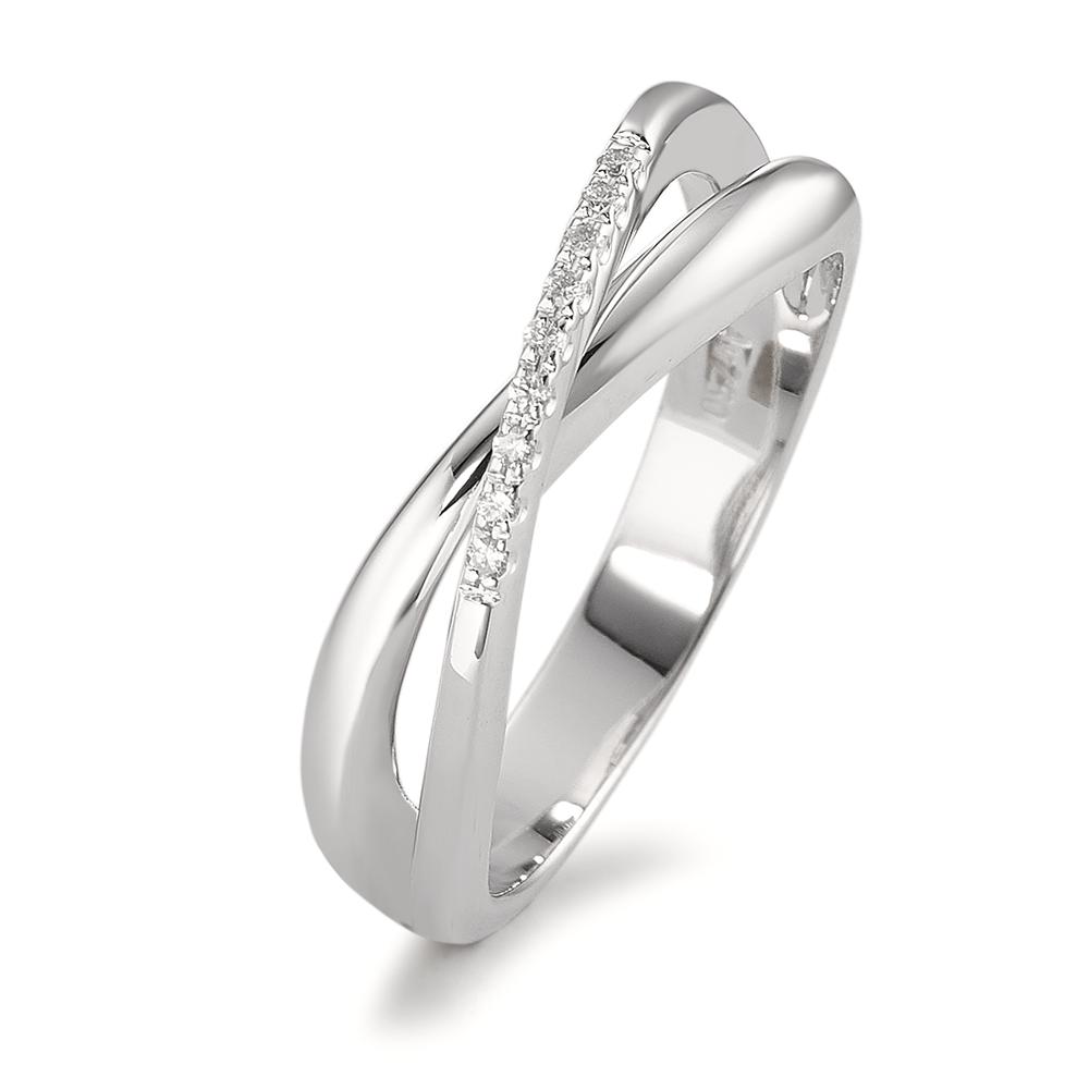 Bague Or blanc 18K Diamant 0.05 ct, 9 Pierres, w-si-590782