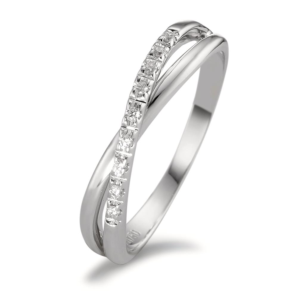 Bague Or blanc 18K Diamant 0.05 ct, 9 Pierres, w-si-590783