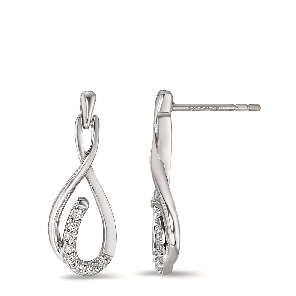 Pendant d'oreilles Or blanc 18K Diamant 0.09 ct, 16 Pierres, w-si-590799