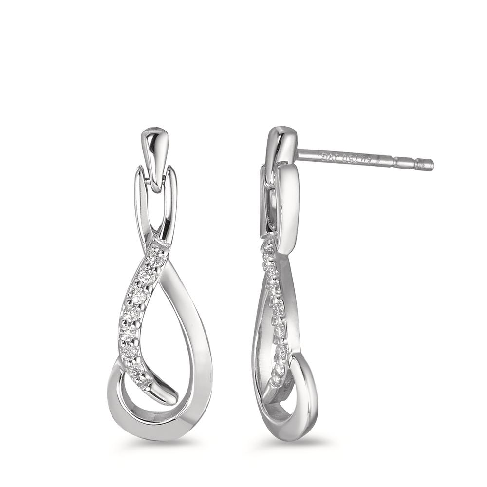 Pendant d'oreilles Or blanc 18K Diamant 0.08 ct, 14 Pierres, w-si-590800