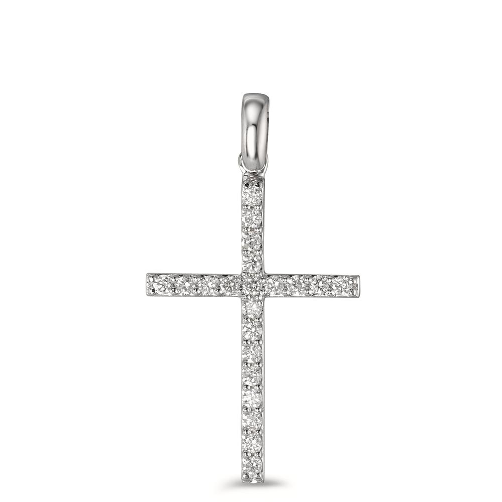 Anhänger 750/18 K Weissgold Diamant 0.21 ct, 21 Steine, w-si-590803