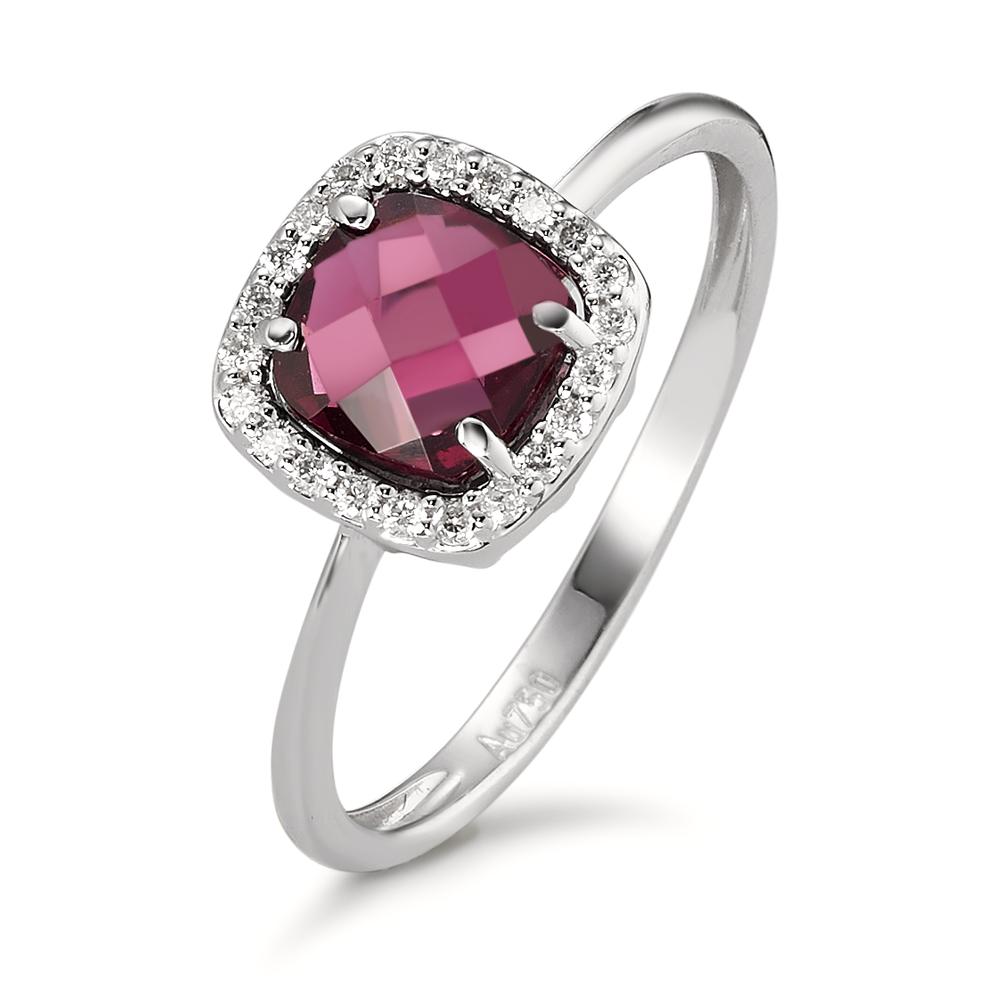 Bague Or blanc 18K Rhodolite-590804