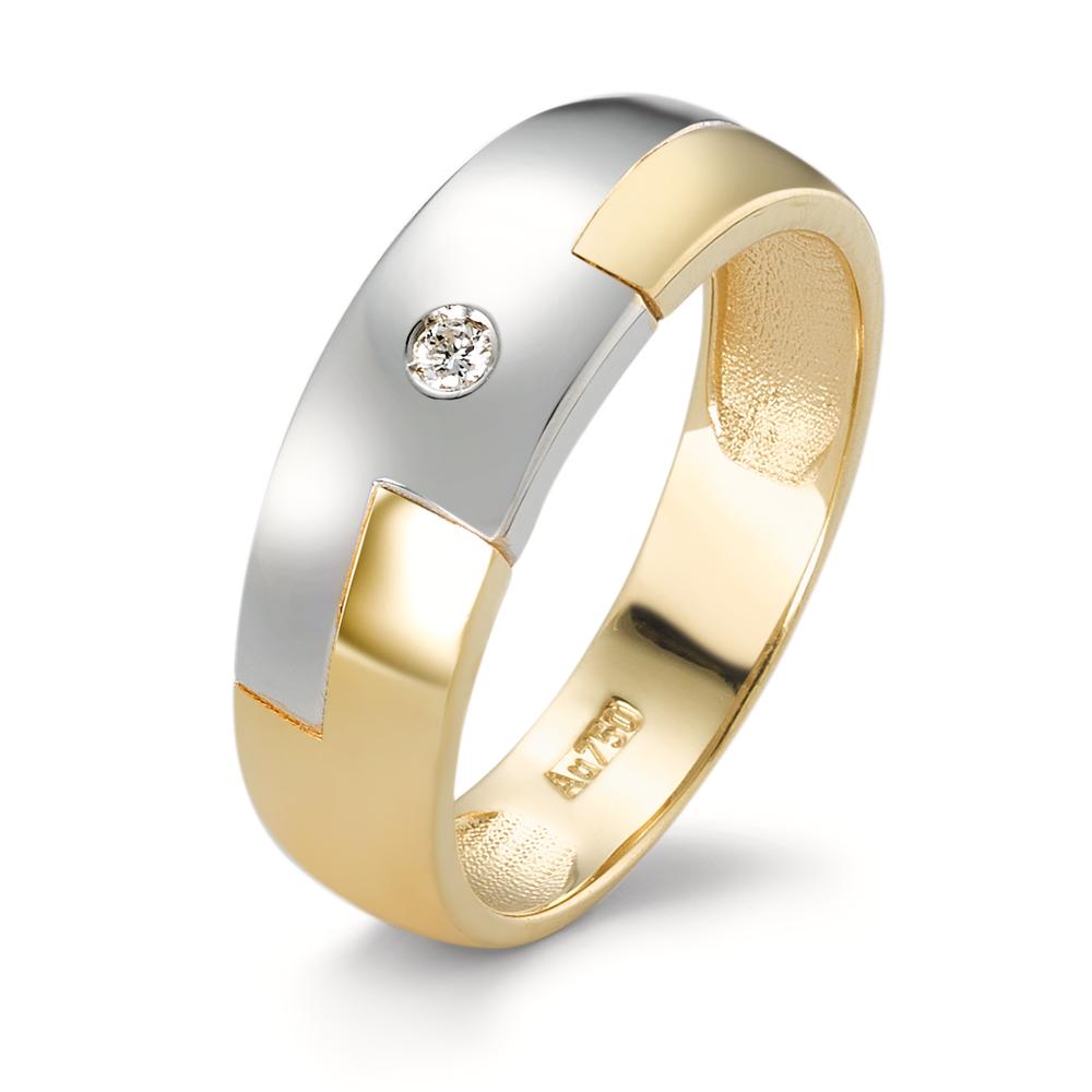 Bague Or jaune 18K, Or blanc 18K Diamant 0.02 ct, w-si-590817