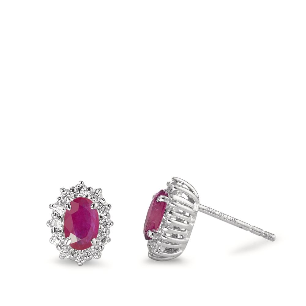 Clous d'oreilles Or blanc 18K Rubis-590827