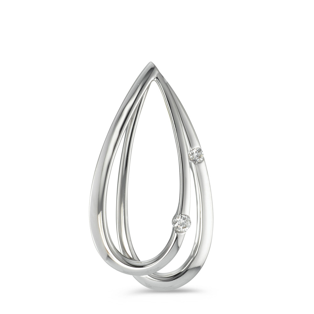 Pendentif Or blanc 18K Diamant 0.04 ct, 2 Pierres, w-si-590875