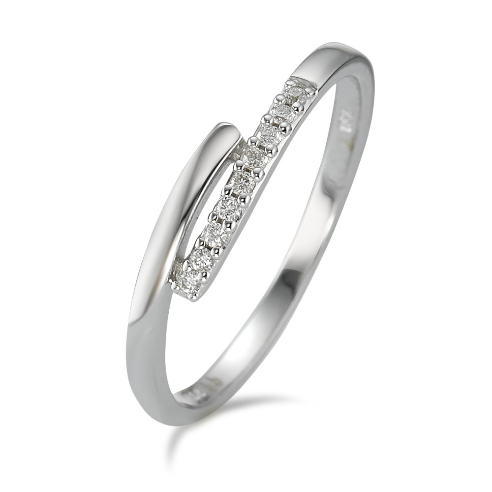 Bague Or blanc 18K Diamant 0.06 ct, 9 Pierres, w-si-590877