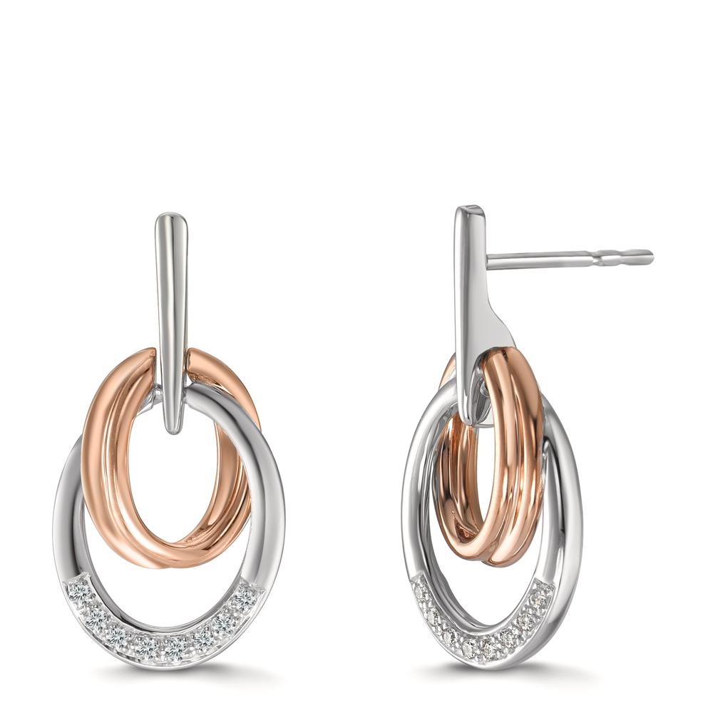 Pendant d'oreilles Or blanc 18K, Or rouge 18K Diamant 0.08 ct, 16 Pierres, w-si-590885