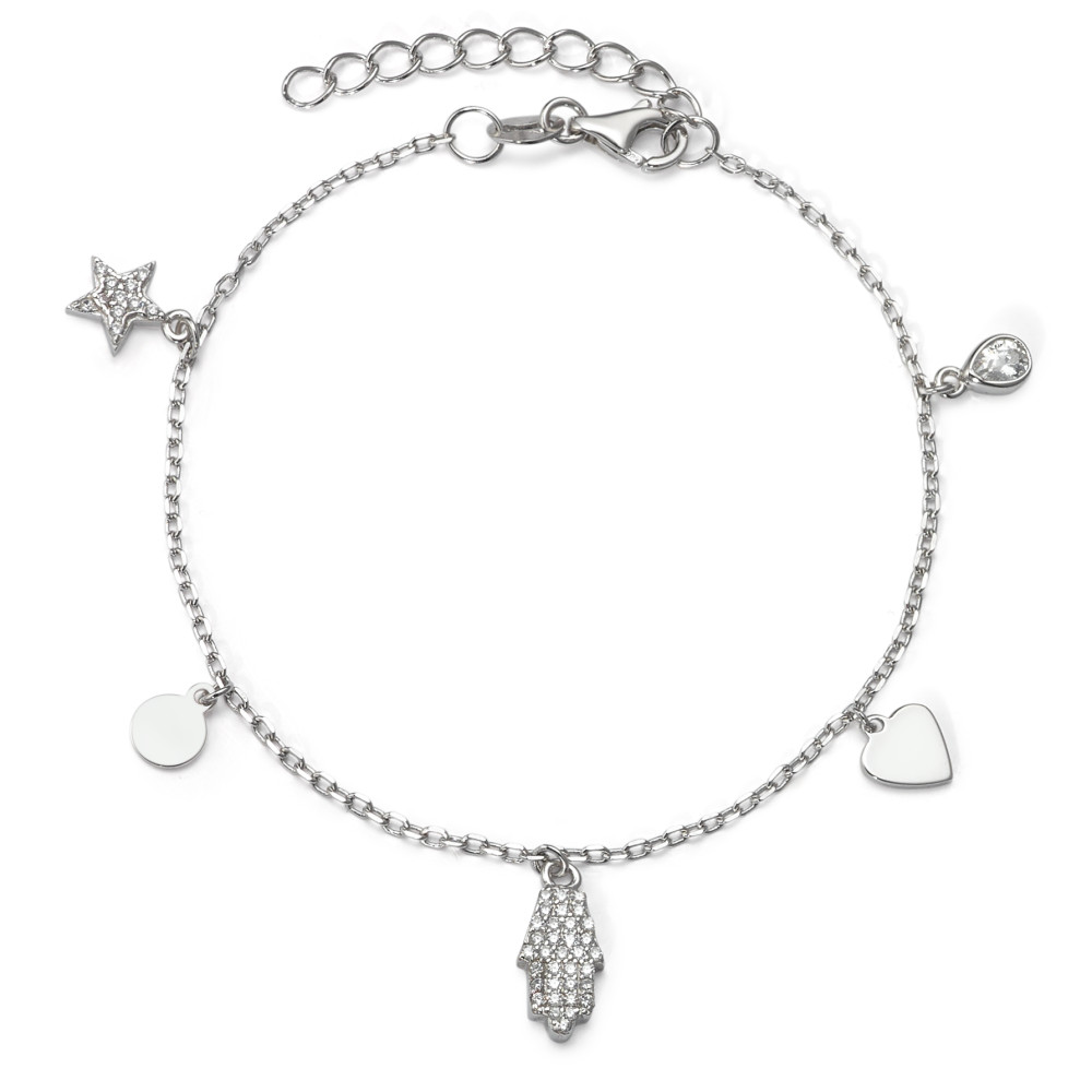 Bracelet Argent Zircone Rhodié Fatima 16-19 cm-590997