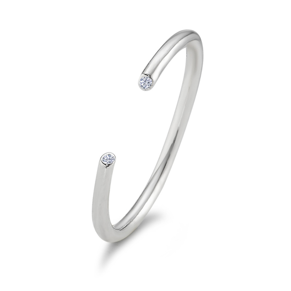 Bague Argent Zircone 2 Pierres Rhodié-591086