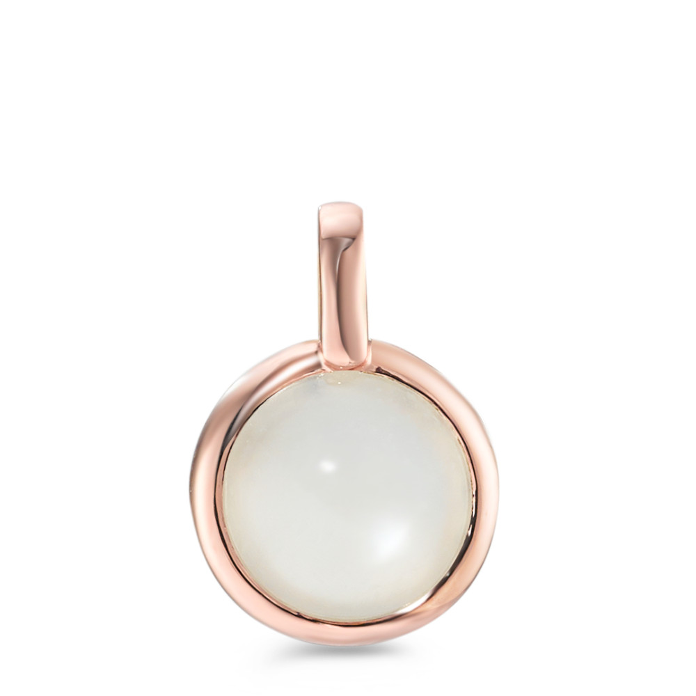 Pendentif Argent Pierre de lune rosé Plaqué or Ø12.5 mm-591180
