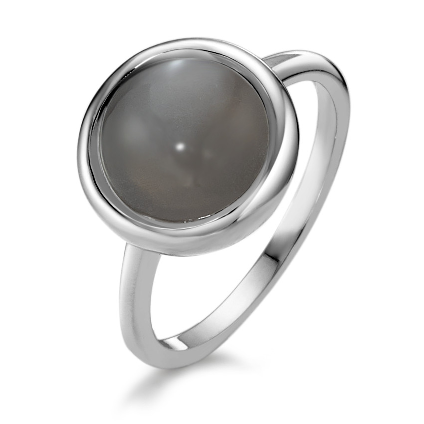 Bague Argent Pierre de lune Rhodié-591190