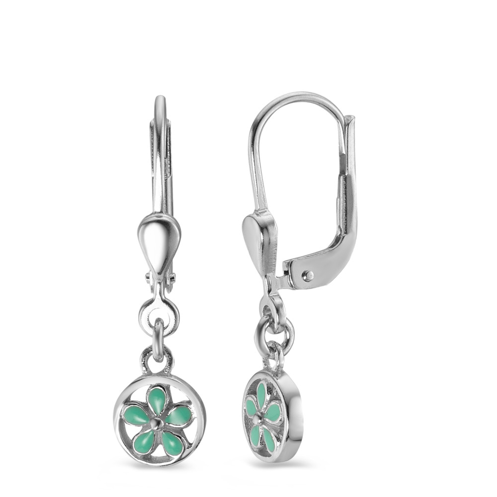Pendant d'oreilles Argent Rhodié Fleur Ø6 mm-591480