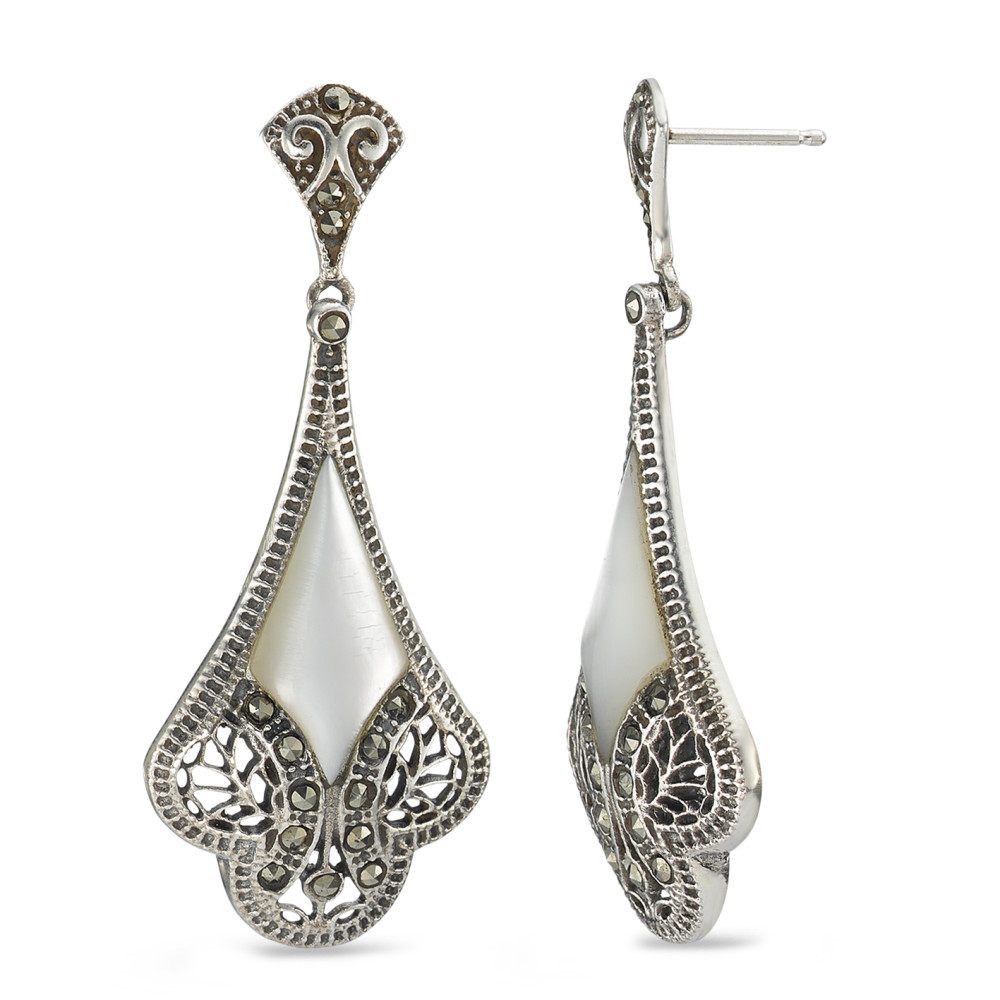 Pendant d'oreilles Argent Marcassite Patinée-591498