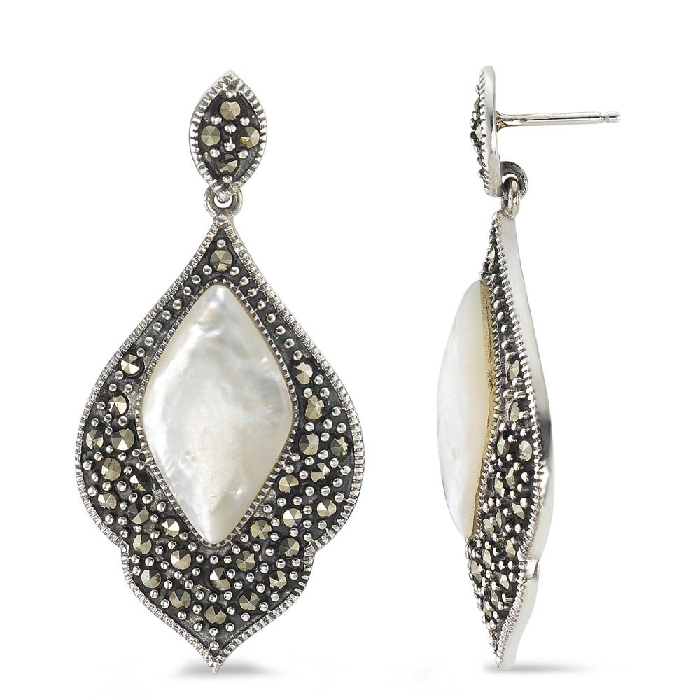 Pendant d'oreilles Argent Marcassite Patinée-591500