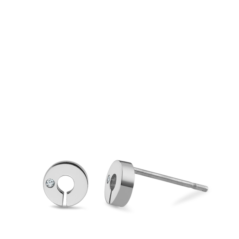 Ohrstecker Edelstahl Diamant 0.01 ct, 2 Steine, p1 Ø5.5 mm-591521