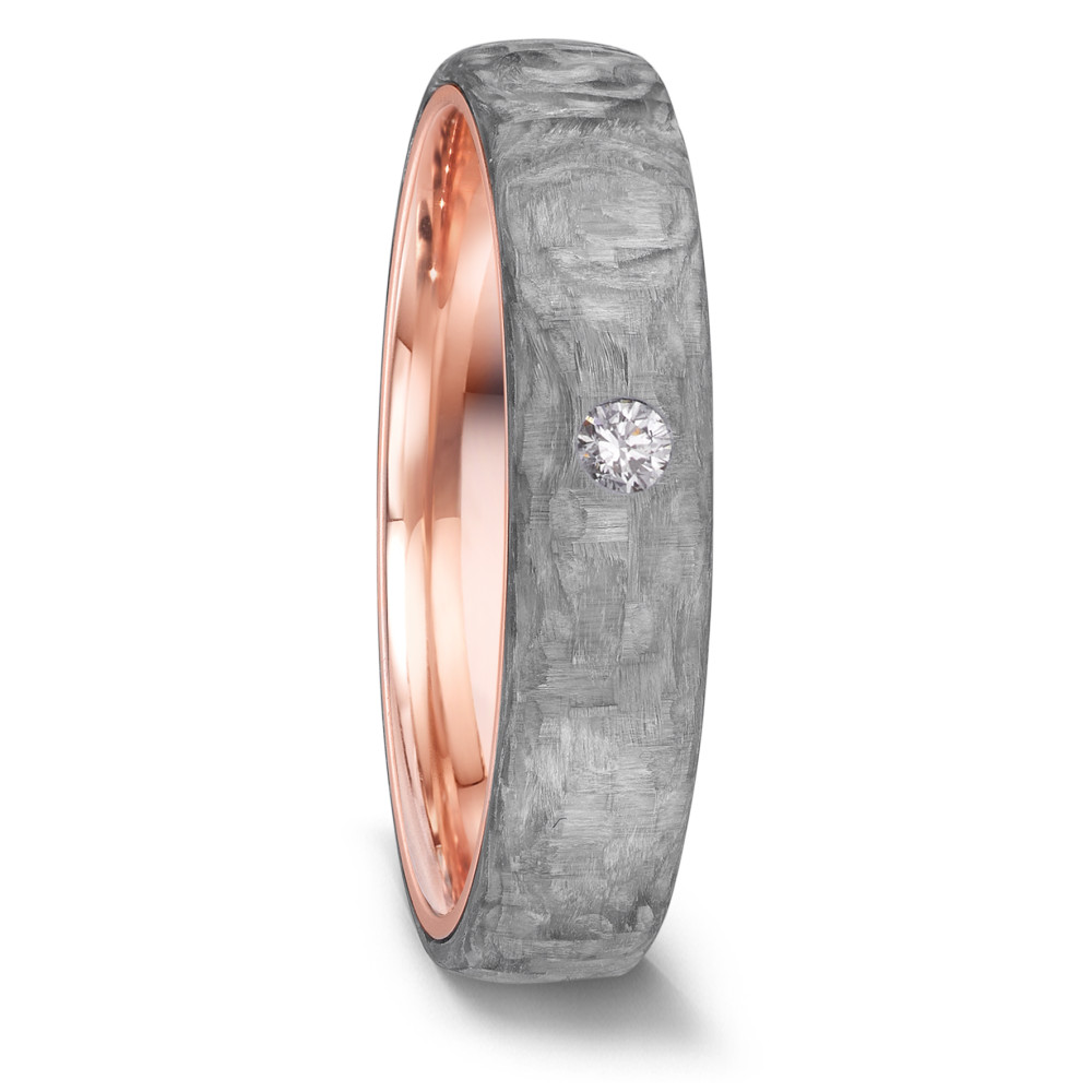 Alliance Or rouge 14K, Carbone Diamant 0.04 ct, w-si-591755