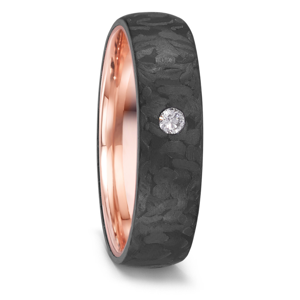 Alliance Or rouge 14K, Carbone Diamant 0.05 ct, w-si-591762