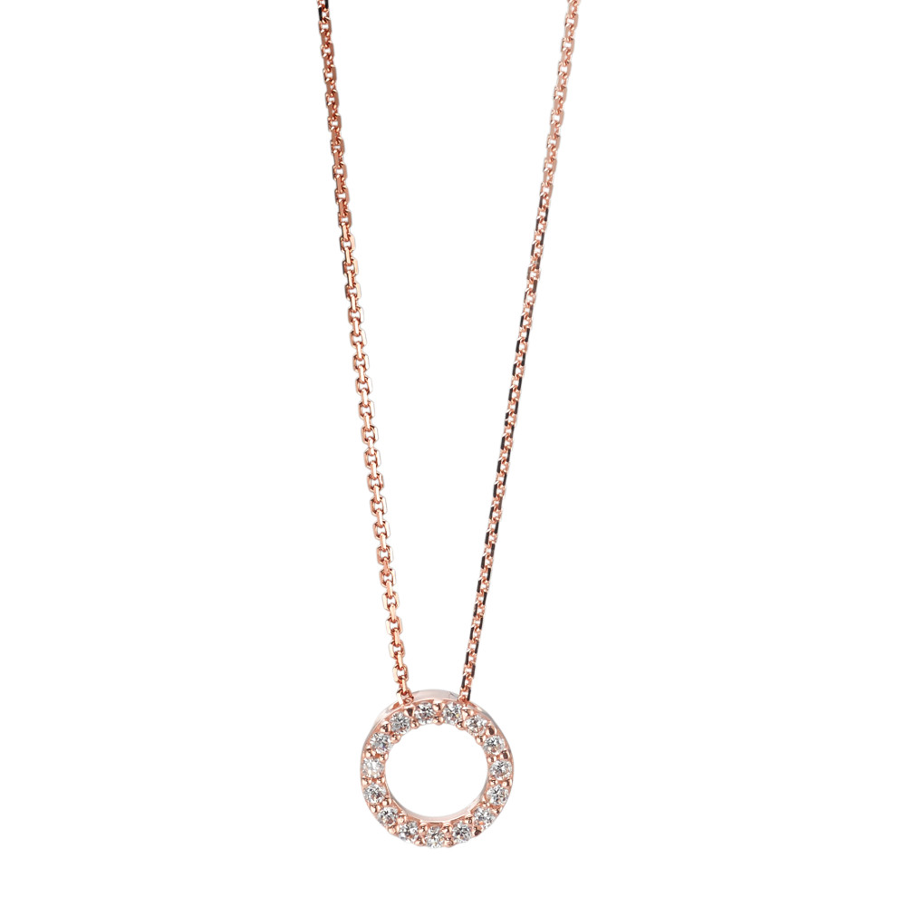 Collier Or rouge 14K Zircone blanc 42-45 cm Ø7 mm-591878