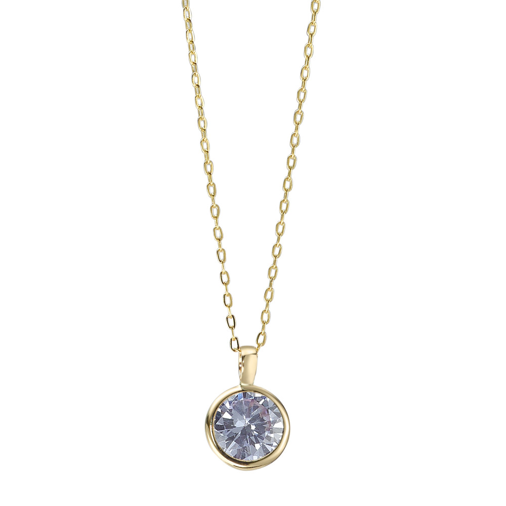 Collier Or jaune 14K Zircone pourpre 40-42 cm-591909