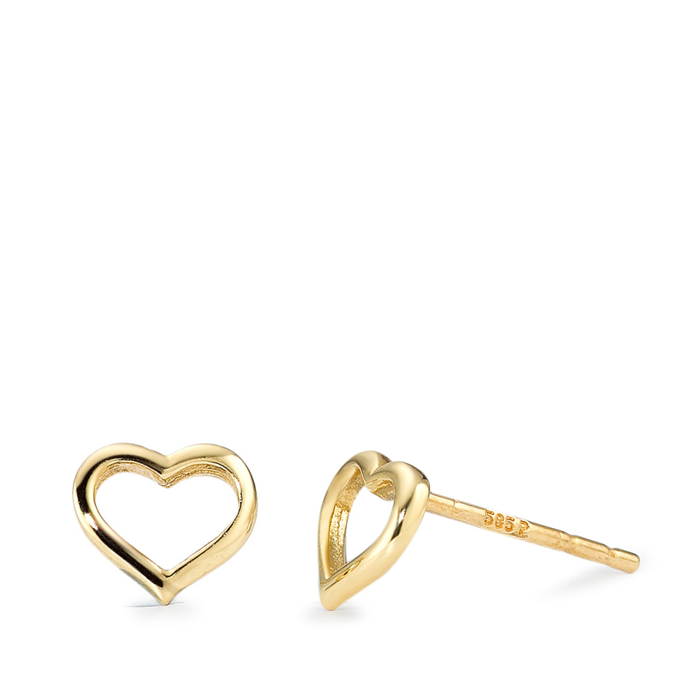Clous d'oreilles Or jaune 14K Coeur Ø6 mm-591933