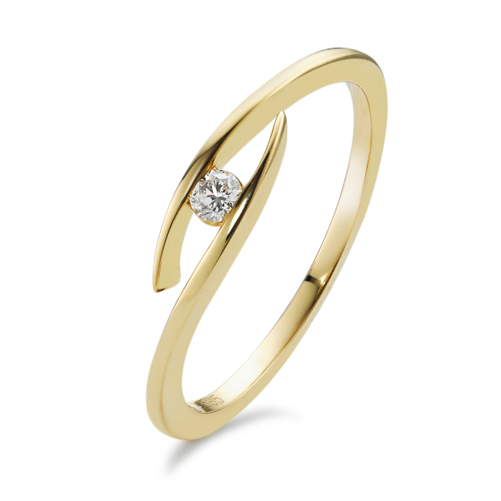 Bague Or jaune 14K Diamant 0.05 ct, w-si-591960