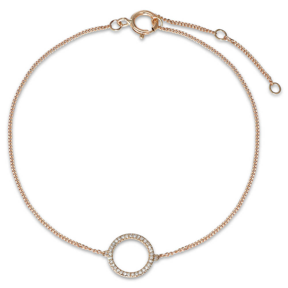 Bracelet Or rouge 14K Diamant 0.05 ct, w-si 15-18 cm-591978