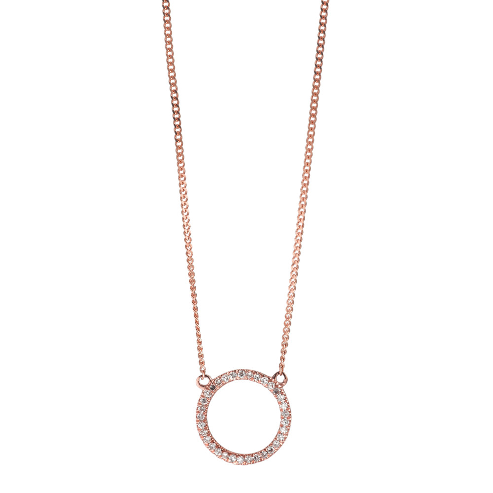 Collier Or rouge 14K Diamant 0.05 ct, w-si 42 cm-591979
