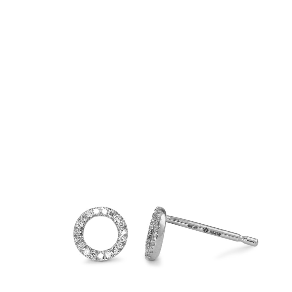 Clous d'oreilles Or blanc 14K Diamant 0.06 ct, w-si Ø5.5 mm-591981