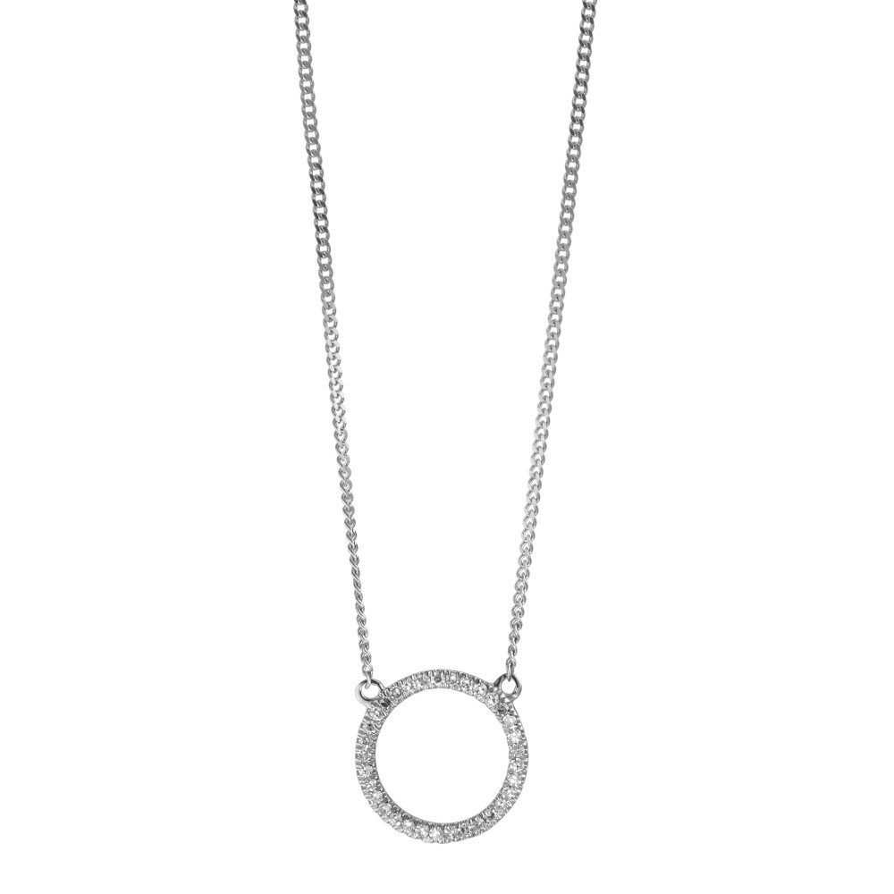 Collier Or blanc 14K Diamant 0.05 ct, w-si 42 cm-591982