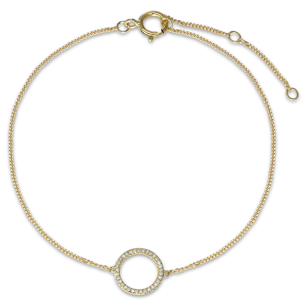 Bracelet Or jaune 14K Diamant 0.05 ct, w-si 15-18 cm-591984