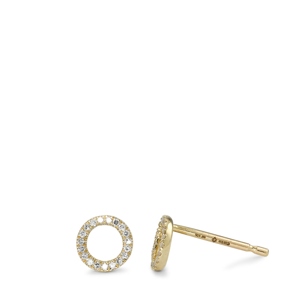 Clous d'oreilles Or jaune 14K Diamant 0.06 ct, w-si Ø5.5 mm-591985