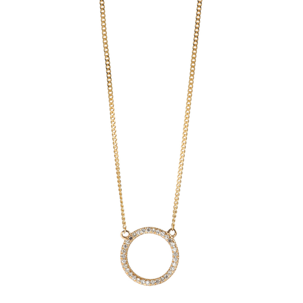 Collier Or jaune 14K Diamant 0.05 ct, w-si 42 cm-591986