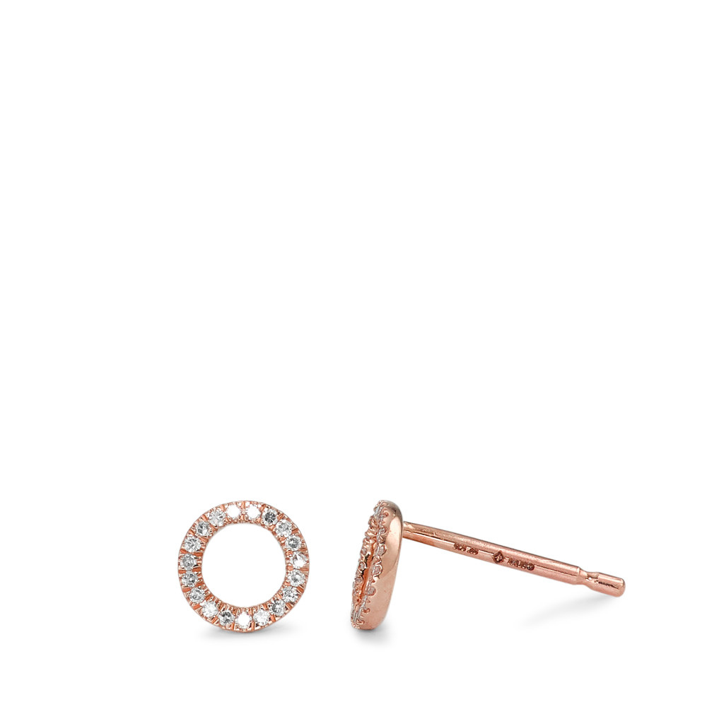 Clous d'oreilles Or rouge 14K Diamant 0.06 ct, w-si Ø5.5 mm-591996
