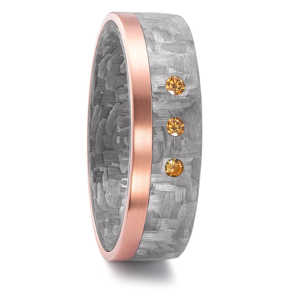 Alliance Carbone, Or rouge 18K Diamant cognac, 0.06 ct, 3 Pierres-592145