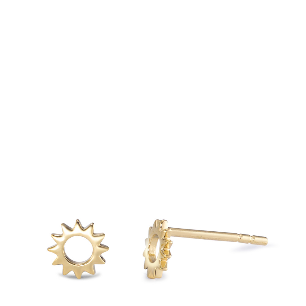 Clous d'oreilles Argent jaune Plaqué or Soleil Ø6 mm-592191