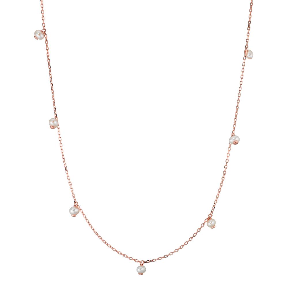 Collier Argent rosé Plaqué or perle d'eau douce blanc, 11 Perles, 3 mm 40-45 cm-592228