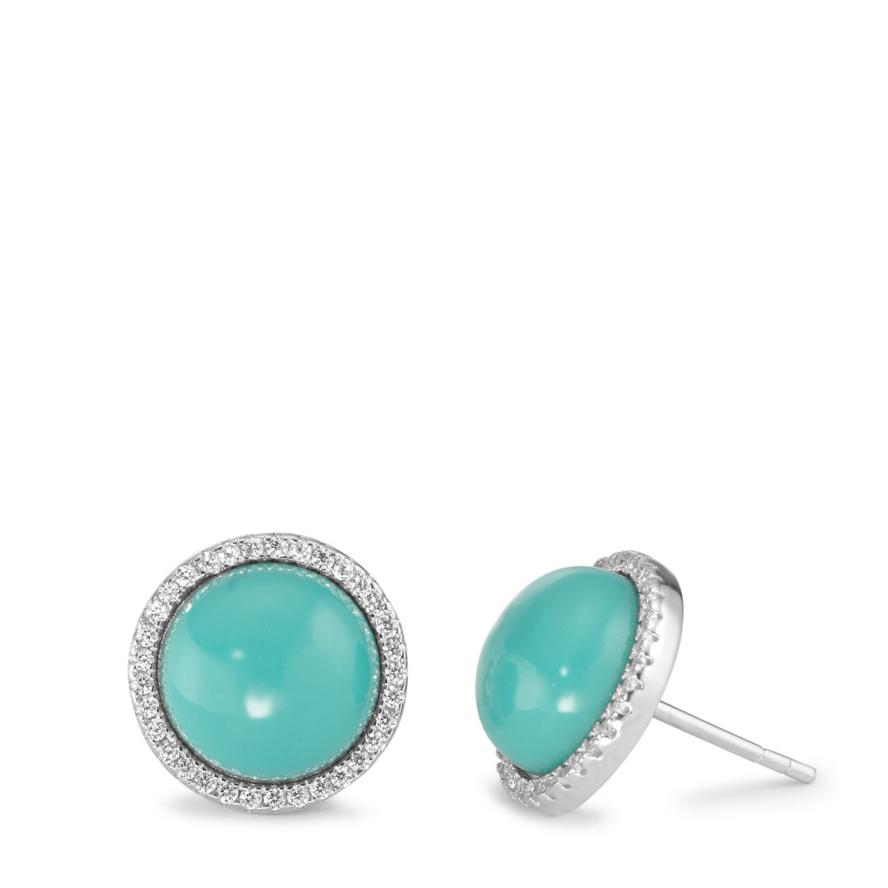 Clous d'oreilles Argent Zircone Rhodié Ø12 mm-592247